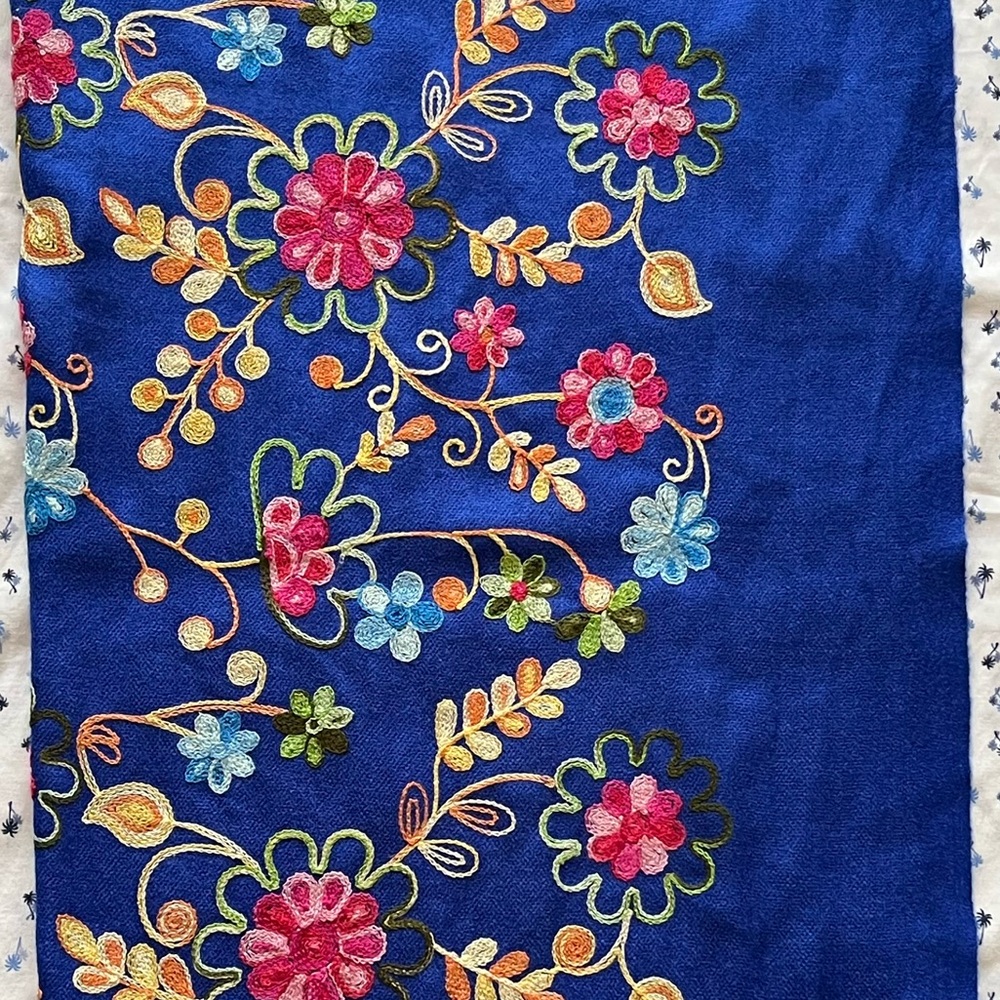 Mexican Embroidered Scarf - Picture 3 of 6